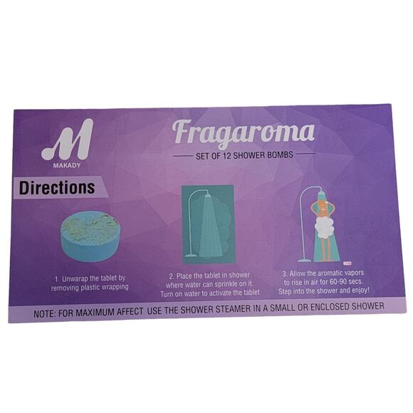 Fragaroma Shower Bombs 10 ct Eucalyptus Peppermint Lavender Rose Essential Oils - Picture 4 of 6